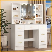 White LED Mirror Makeup Table