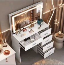 White Dressing Table with LED
