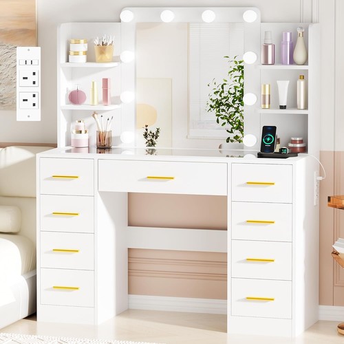 Bewishome dressing table with - table,