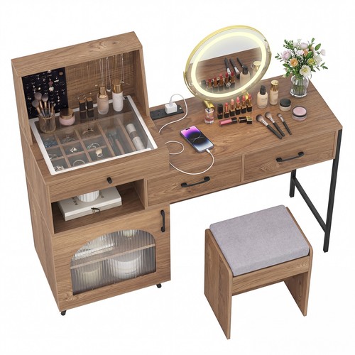 Vanity desk with mirror and - vanity,