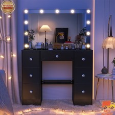 Black Dressing Table with LED