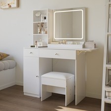 LED Light Mirror Makeup Desk