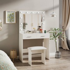 White Dressing Table Set with