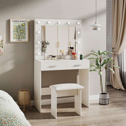White dressing table - white, with