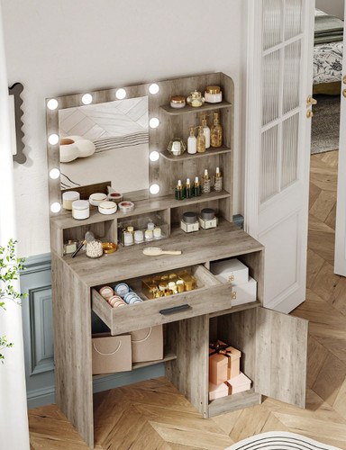 Dressing table with mirror - dressing, and