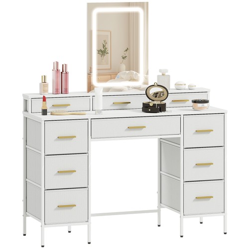 Homcom dressing table with led - dressing,
